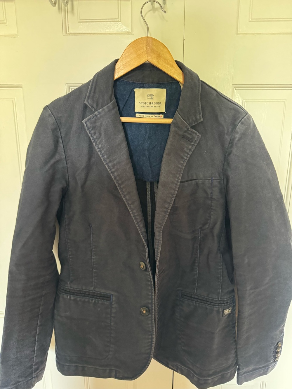 Scotch & Soda Men’s Dark Navy Cotton Blazer Jacket